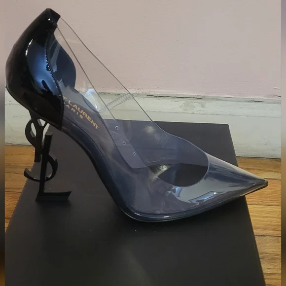 Saint Laurent Women's Black Transparent Heels - Picture 5 of 9